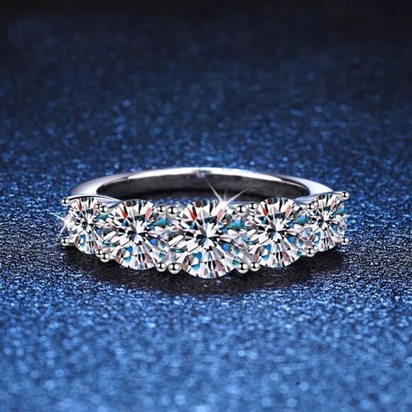 💎OS265💎 18k 3.6ct Diamond Moissanite Ring 925 Sterling Sliver, Gold Plated - Picture 5 of 16